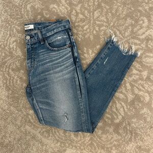 Moussy Vintage Ripped & Frayed Cropped Jeans